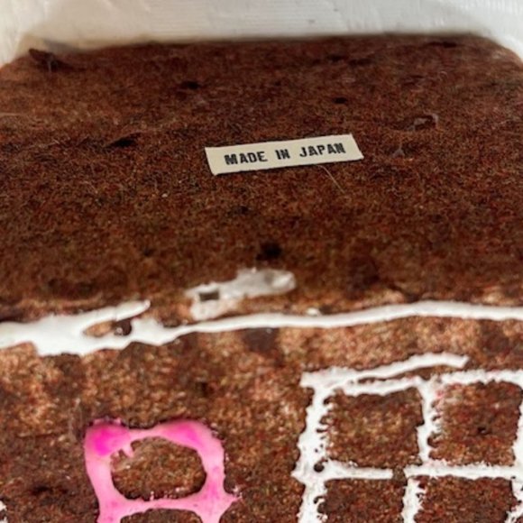 Vintage Gingerbread House Flocked Styrofoam Ornament Made In Japan 50's - Picture 6 of 12